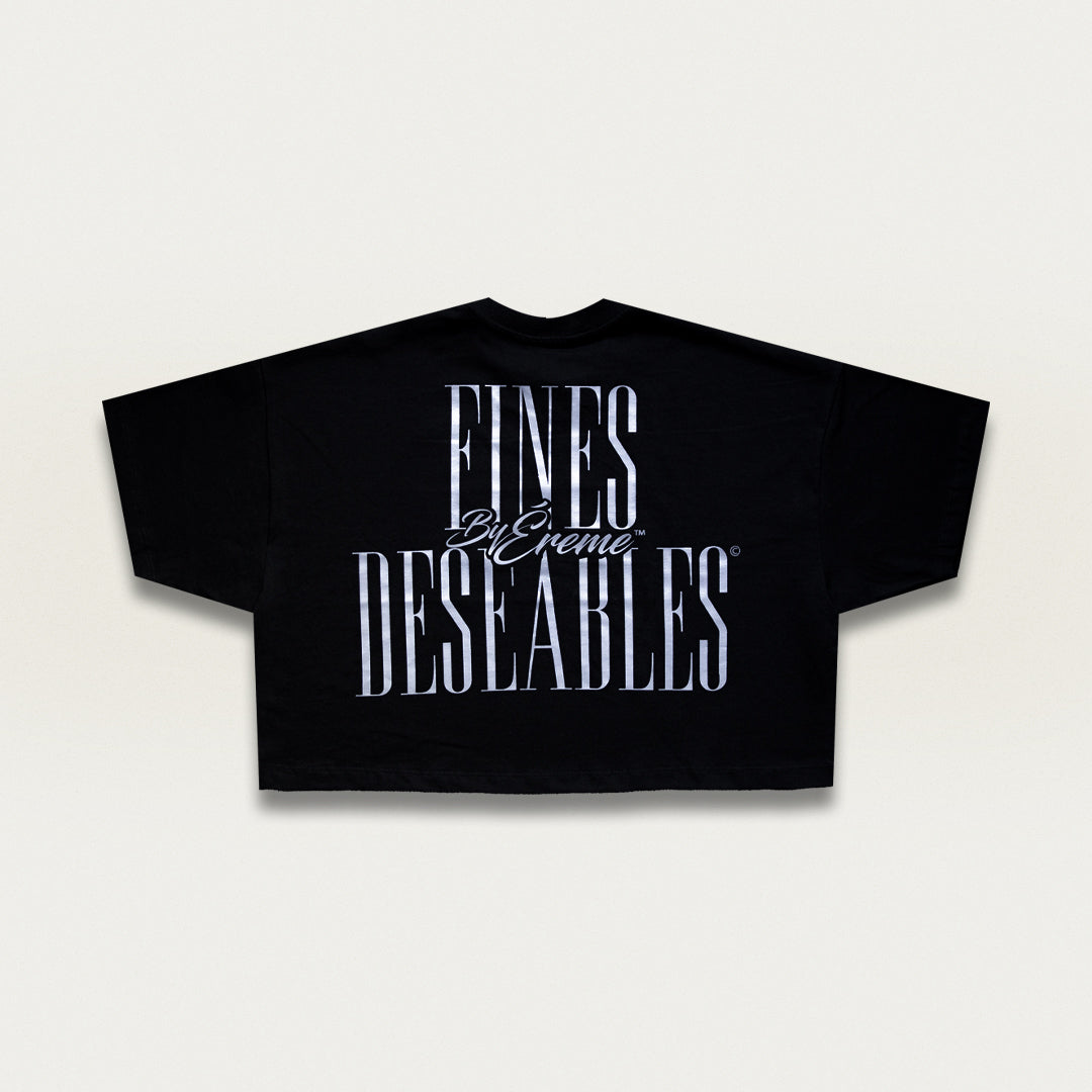 FINES DESEABLES© OVERSIZE CROP TEE - BLACK