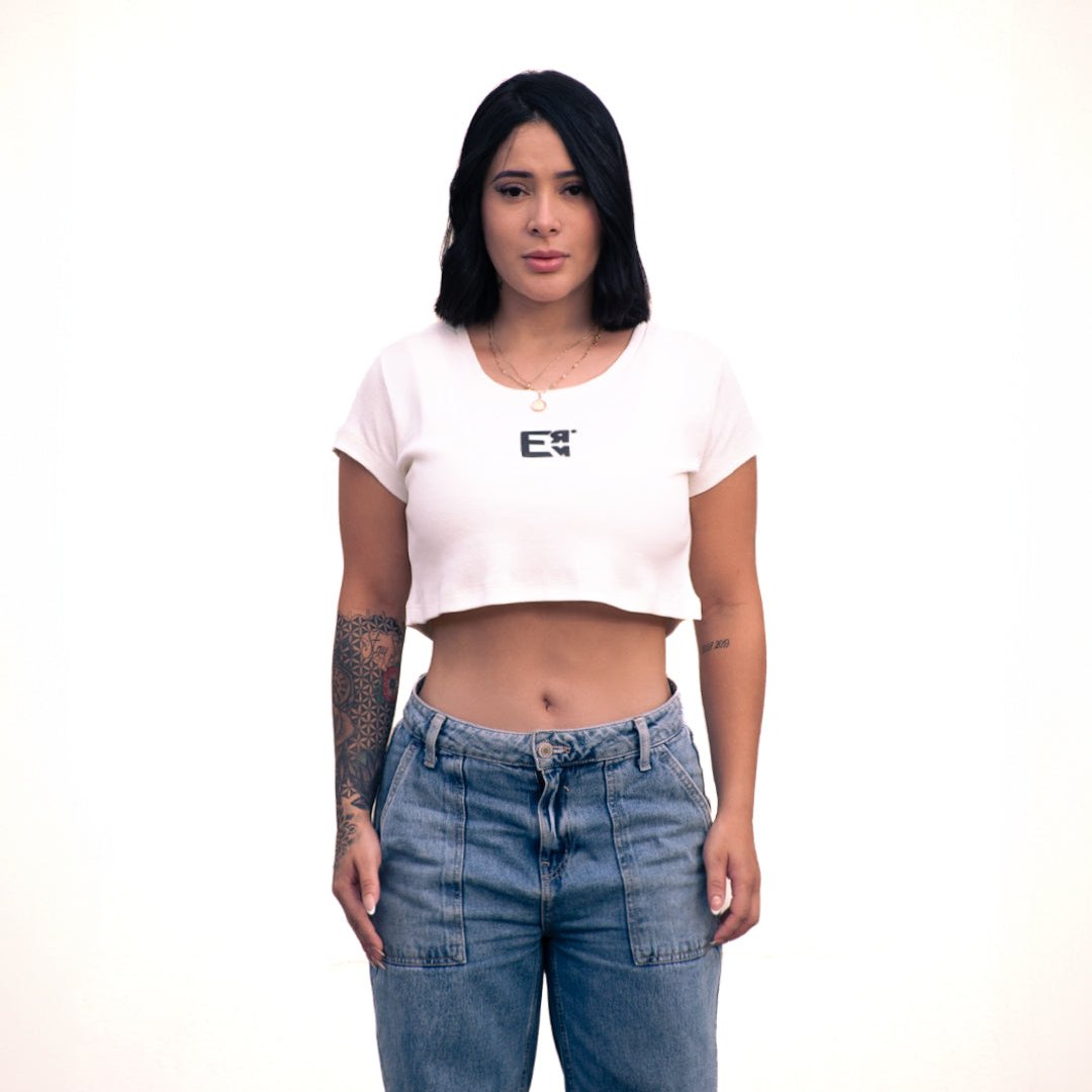 RIBBED CROP TOP - IVORY