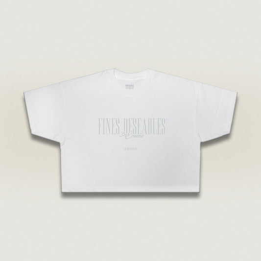 FINES DESEABLES© OVERSIZE CROP TEE - IVORY